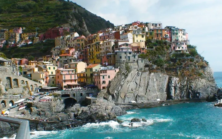 A colorful Italian village on a seaside cliff