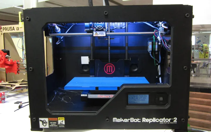 A desktop 3D printer in a makerspace